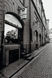 Svartvit bild på stockholm city